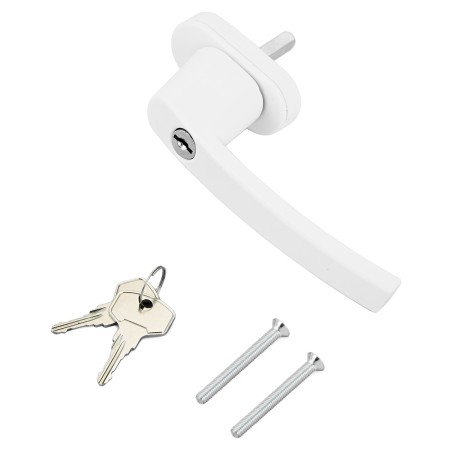 Ручка с ключом + кнопка д/пласт.окон SWH 37.1(02) 9016 Белая (WH008) (50,10),