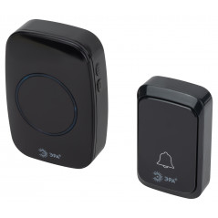 Звонок дверной беспроводной на батарейках 38 мелодий 180м IP20 с регулятором громкости и световой индикацией черный 3АА/А23 C88