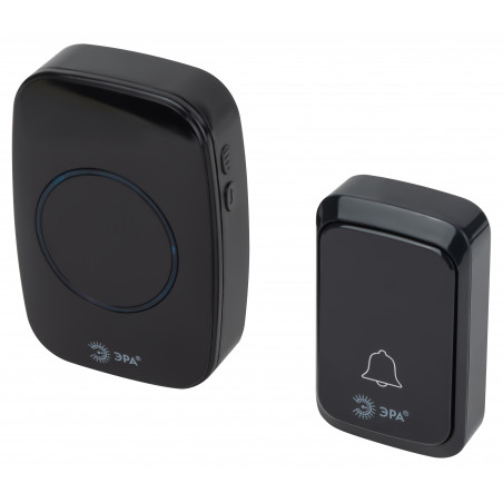 Звонок дверной беспроводной на батарейках 38 мелодий 180м IP20 с регулятором громкости и световой индикацией черный 3АА/А23 C88