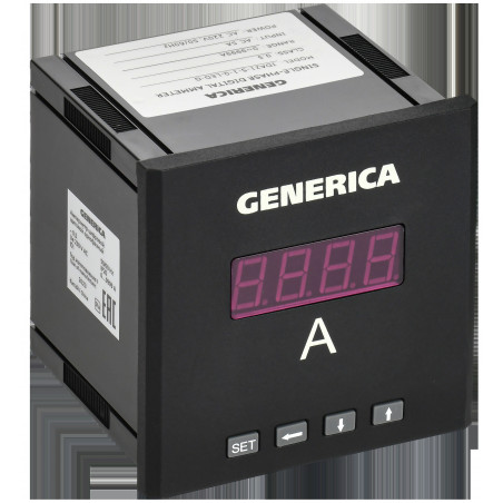Амперметр цифровой щитовой однофазный 96х96мм LED GENERICA