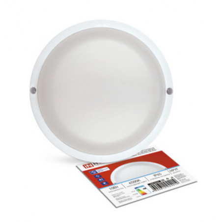 Светильник светодиодный герметичный СПП ОAД-1065-КРУГ 10Вт 6500K 900Лм с оптико-акустическим датчиком IP65 140мм IN HOME