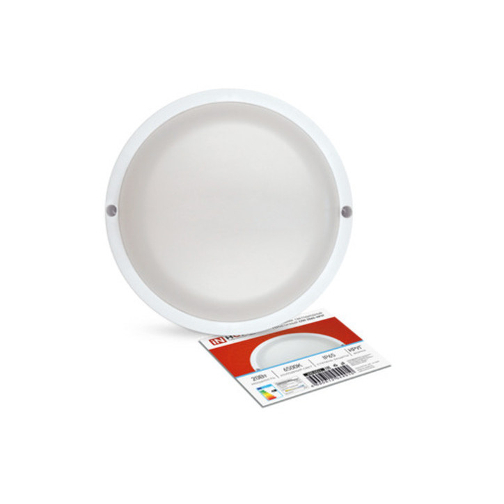 Светильник светодиодный герметичный СПП 2065-КРУГ 20Вт 6500К 1800Лм IP65 155мм IN HOME Светильник светодиодный герметичный СПП 2065-КРУГ 20Вт 6500К 1800Лм IP65 155мм IN HOME