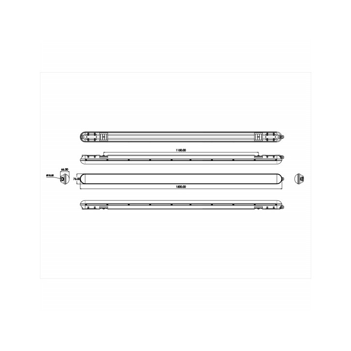 Линейный Светильник светодиодный SPP-201-0-65K-066 66Вт 6500K 8050Лм IP65 1500мм матовый