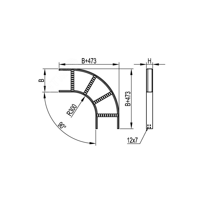 Вертикальный подвес двойной 41х21, L 300, горячеоцинкованный