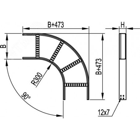 Вертикальный подвес двойной 41х21, L 300, горячеоцинкованный