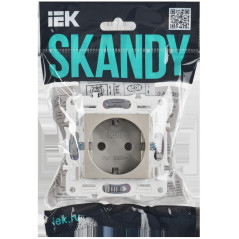 SKANDY Розетка с заземлением без защитных шторок 16А SK-R05Sh шампань IEK