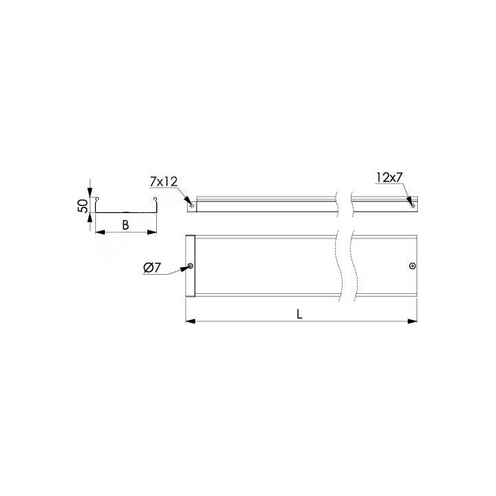Лоток неперфорированный 400х50х3000