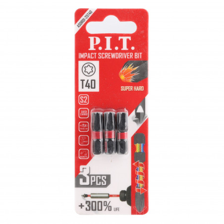 Биты ударные T40x25 мм 3 шт в уп.