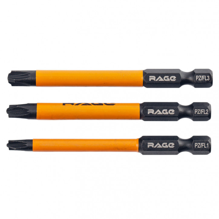 Биты для электриков магнитные S2 PZ/FL1 PZ/FL2 PZ/FL3 x 75 мм 3 шт