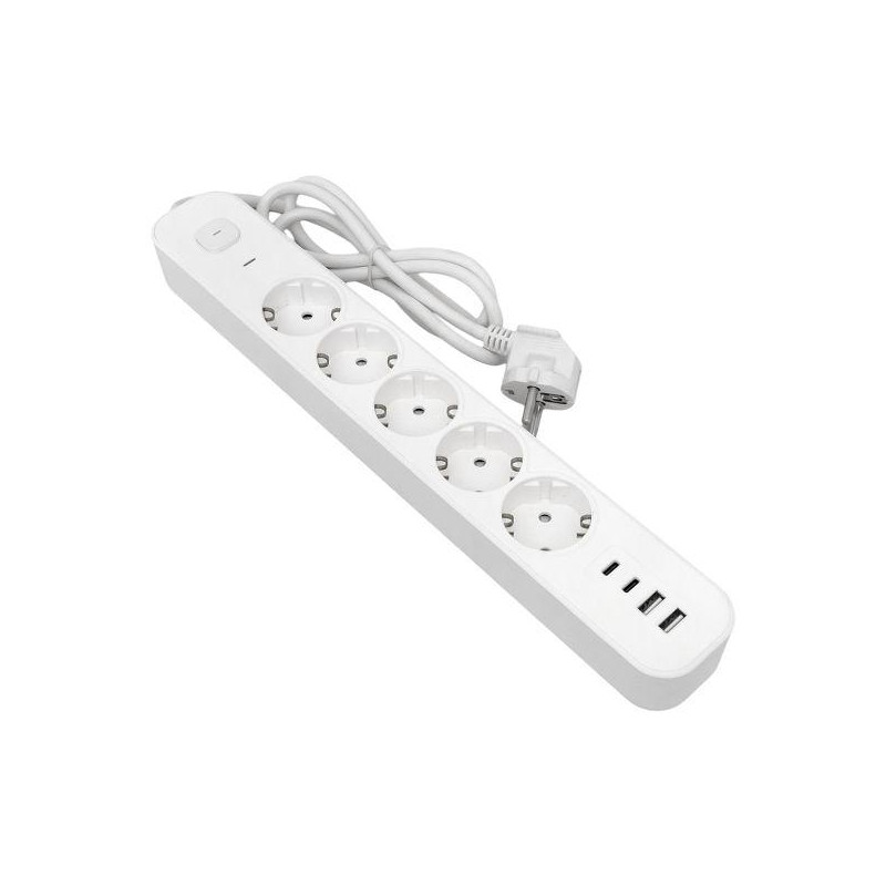 Удлинитель LUX 5 гнезд 2USB 2,4А+2type-C 5 метров 1,5мм2 EKF