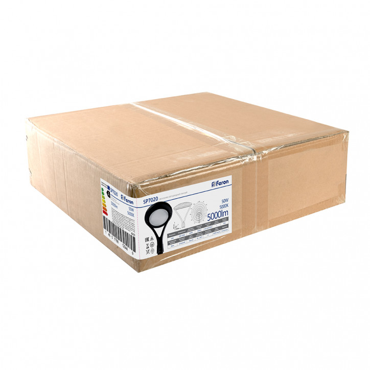 Светильник уличный светодиодный 50W 5000lm 5000K SP7020 черный