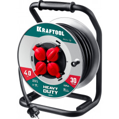 Удлинитель силовой на стальной катушке HEAVY DUTY, КГ 3х2.5 30м 4000Вт IP44