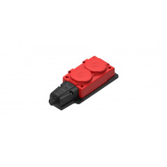 MultiSet Колодка 2х розетка 2К+З каучуковая 16А/250В IP44 Красная