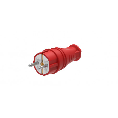 MultiSet Вилка 2К+З прямая каучуковая 16А/250В IP44 Красная