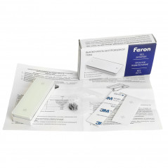 Выключатель беспроводной одноклавишный двухкнопочный стекло белый Feron