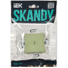SKANDY Выключатель 1-клавишный проходной с индикацией 10А SK-V08G мятный IEK