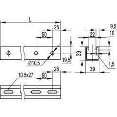 Профиль С-образный 41х41 L6000 S-1.5мм горячеоцинкованный