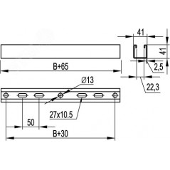 Траверса для подвеса лотка шириной до 600 мм горячеоцинкованная