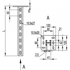 Подвес вертикальный двойной 41х21 L 1000