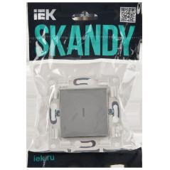 SKANDY Выключатель 1-клавишный проходной с индикацией 10А SK-V08S серебряный IEK