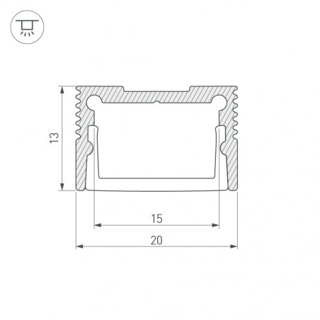 Профиль SL-SLIM20-H13-2000 ANOD (ARL, Алюминий)