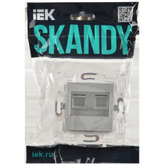 SKANDY Розетка компьютерная двойная RJ45 кат.5E SK-K03S серебряный IEK