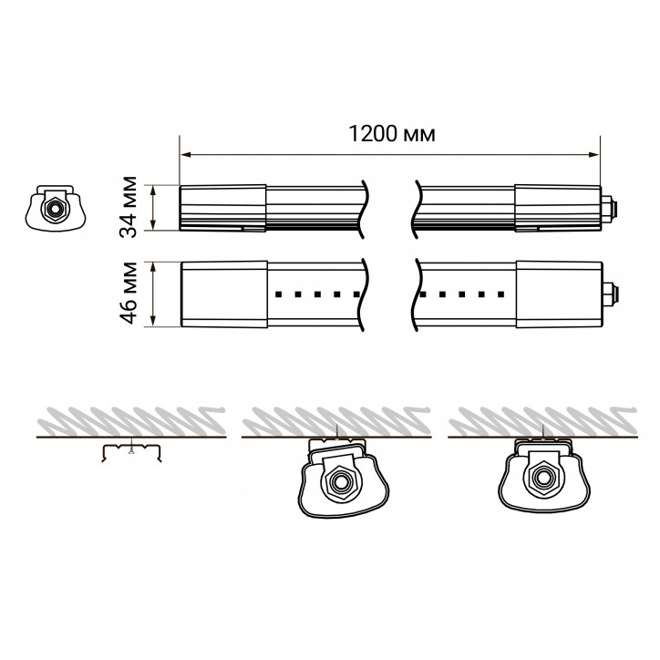 Светильник светодиодный влагозащищенный ДСП-40Вт 4000К 3800Лм прозрачн. рассеиватель IP65 Светильник светодиодный влагозащищенный ДСП-40Вт 4000К 3800Лм прозрачн. рассеиватель IP65
