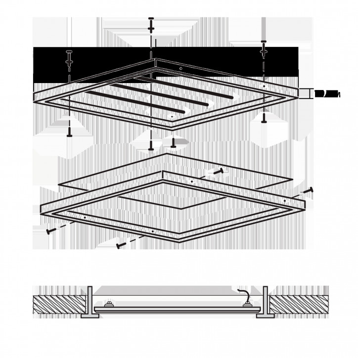 Светильник светодиодный 595х595 ДВО- 48w 4000K 4560Лм IP40 Светильник светодиодный 595х595 ДВО- 48w 4000K 4560Лм IP40