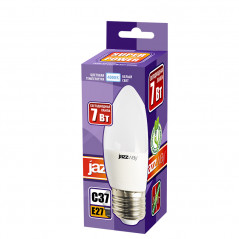 Лампа светодиодная LED 7w E27 4000K свеча 230/50 Jazzway