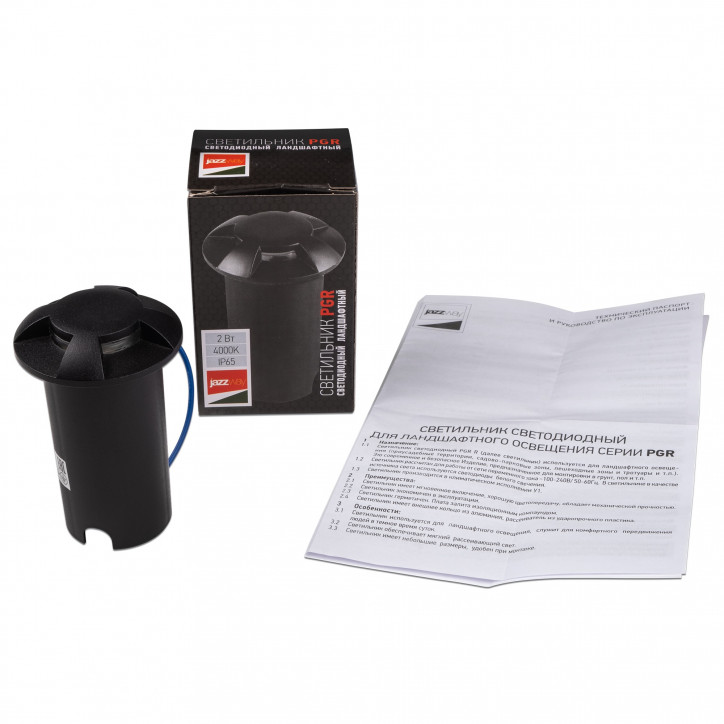 PGR R60/4 2w 4000K Black IP65 (грунтовый встраиваемый) Jazzw