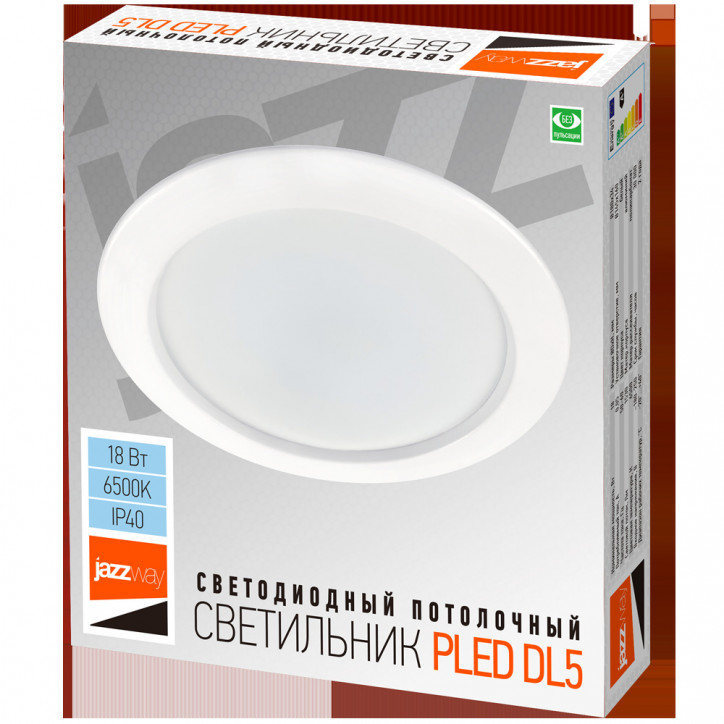 PLED DL5 18w 6500K WH IP40 Jazzway (-)