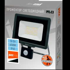 Прожектор светодиодный ДО-50Вт 6500К 4250Лм IP65 с датчиком движения Jazzway