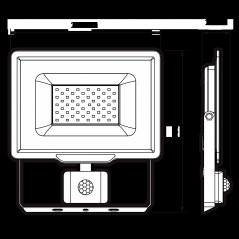 Прожектор светодиодный ДО-50Вт 6500К 4250Лм IP65 с датчиком движения Jazzway