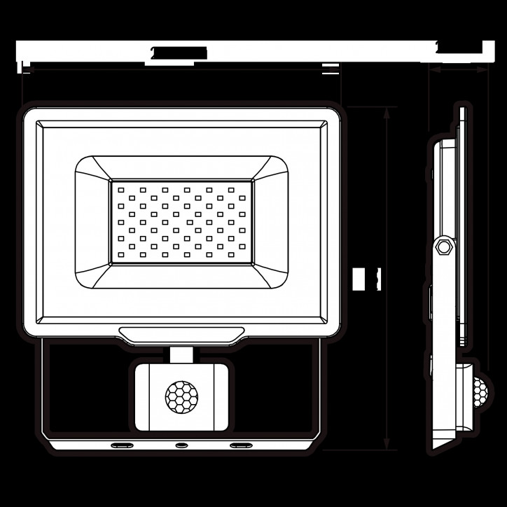 Прожектор светодиодный ДО-50Вт 6500К 4250Лм IP65 с датчиком движения Jazzway Прожектор светодиодный ДО-50Вт 6500К 4250Лм IP65 с датчиком движения Jazzway