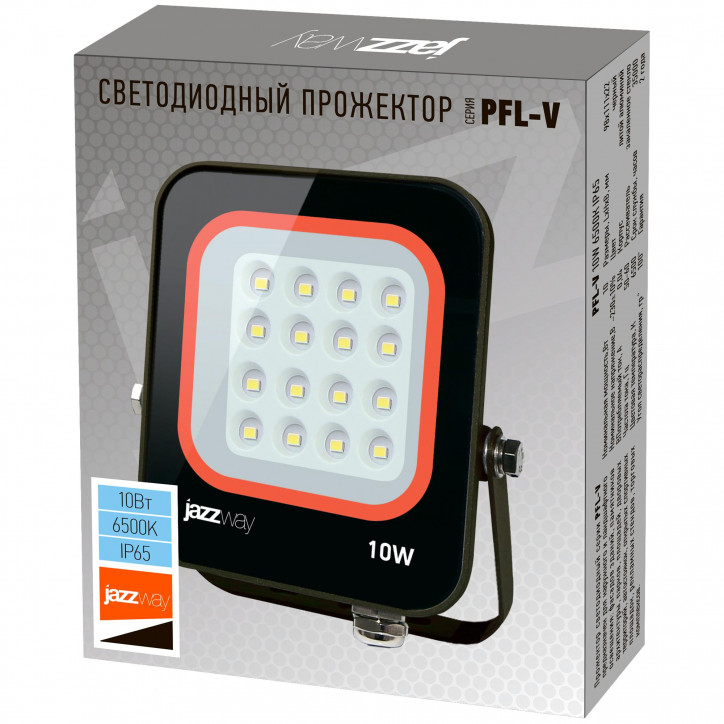 Прожектор светодиодный ДО-10Вт 6500К 900Лм IP65 PFL-V 185-260В угол светораспределения 100° -40... +