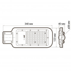 Светильник светодиодный уличный ДКУ-30Вт 5000К 3000Лм посадочный диаметр 40 класс энергоэффективност