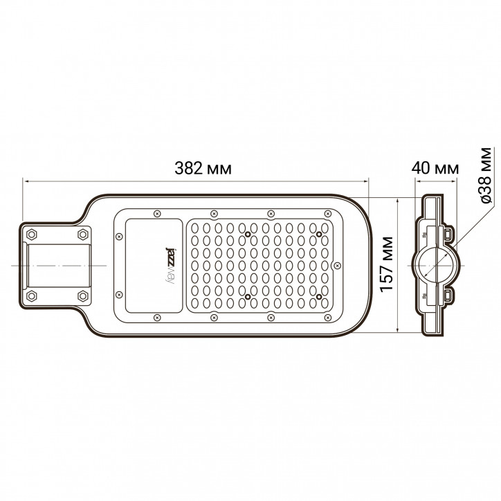 Светильник светодиодный уличный ДКУ-50Вт 5000К 5500Лм посадочный диаметр 40 класс энергоэффективност Светильник светодиодный уличный ДКУ-50Вт 5000К 5500Лм посадочный диаметр 40 класс энергоэффективност