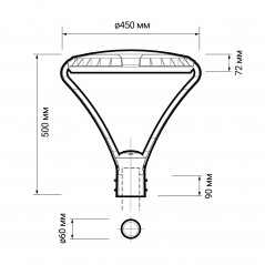 PGL 03 60w 3000K IP65 BL AC100-270 (парковый) (5лет гар.) Jazzway