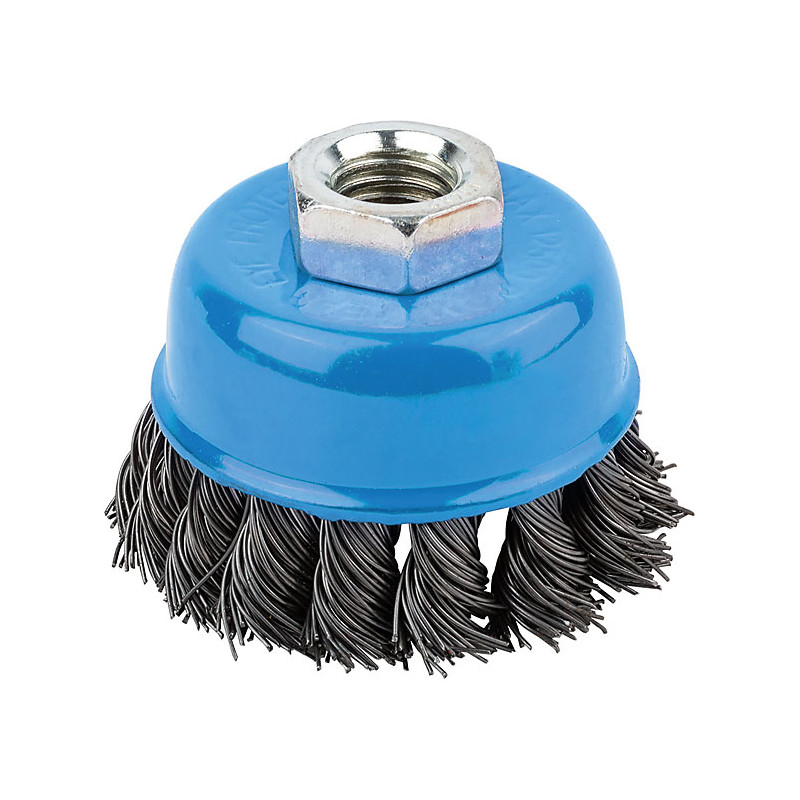 Кордщетка, тип ''чашка'', гайка М14, стальная витая проволока 125 мм