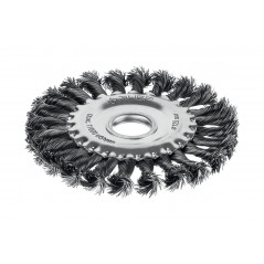 Щетка дисковая для УШМ, жгутированная стальная проволока 0.5 мм, посад. 22 мм, 125х22 мм