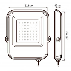 Прожектор светодиодный LED ДО-300Вт 6500К 27000 Лм IP65 с клапаном выравнивания давления
