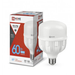 Лампа светодиодная LED-HP-PRO 60Вт 230В E27 с адаптером Е40 6500К 5700Лм IN HOME