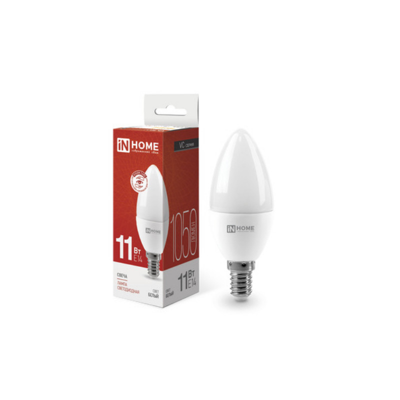 Лампа светодиодная LED-СВЕЧА-VC 11Вт 230В Е14 4000К 1050Лм IN HOME