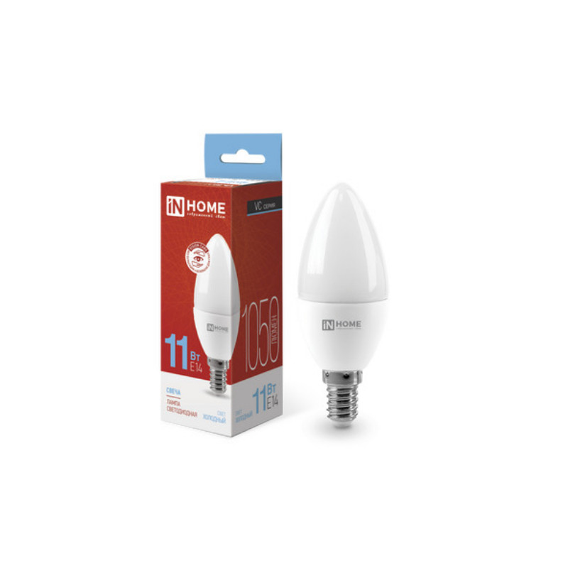 Лампа светодиодная LED-СВЕЧА-VC 11Вт 230В Е14 6500К 1050Лм IN HOME