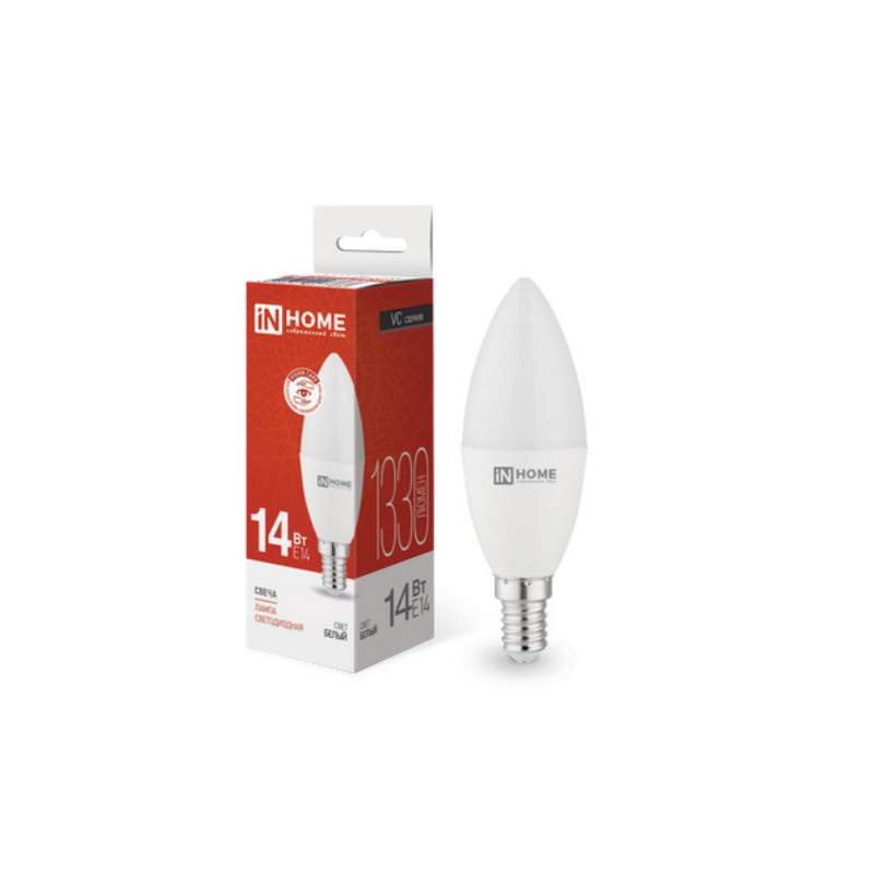 Лампа светодиодная LED-СВЕЧА-VC 14Вт 230В E14 4000K 1330Лм IN HOME