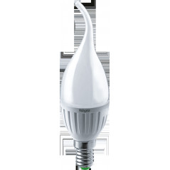 Лампа светодиодная LED 5вт E14 белый матовая свеча на ветру