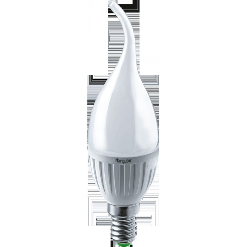 Лампа светодиодная LED 5вт E14 белый матовая свеча на ветру