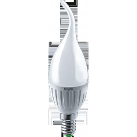 Лампа светодиодная LED 5вт E14 белый матовая свеча на ветру