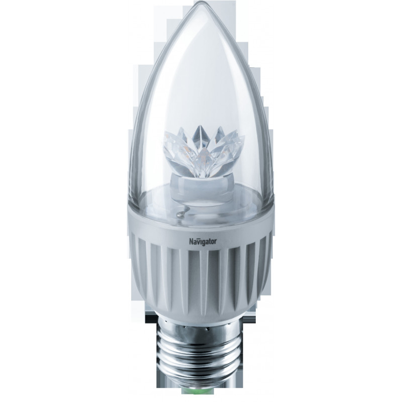 Лампа светодиодная LED 7вт Е27 белый прозрачная свеча