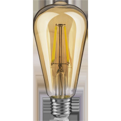 Лампа светодиодная LED 4вт E27 теплый ST64 ретро FILAMENT